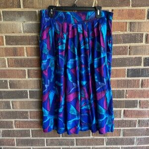 Vibrant Blue and Purple Women's Skirt size 34
